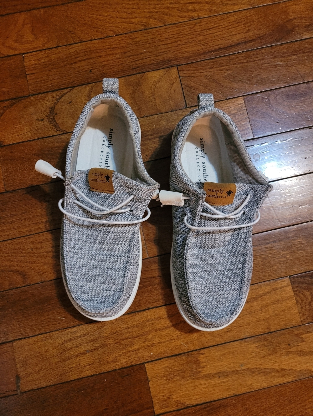 Simply Southern Gray Knit Slip-On Loafers for Wpmen